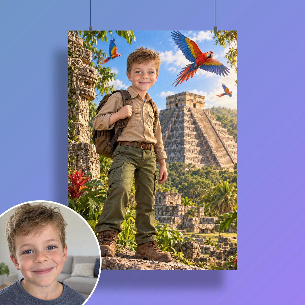 Vor Chichén Itzá – Poster an der Wand