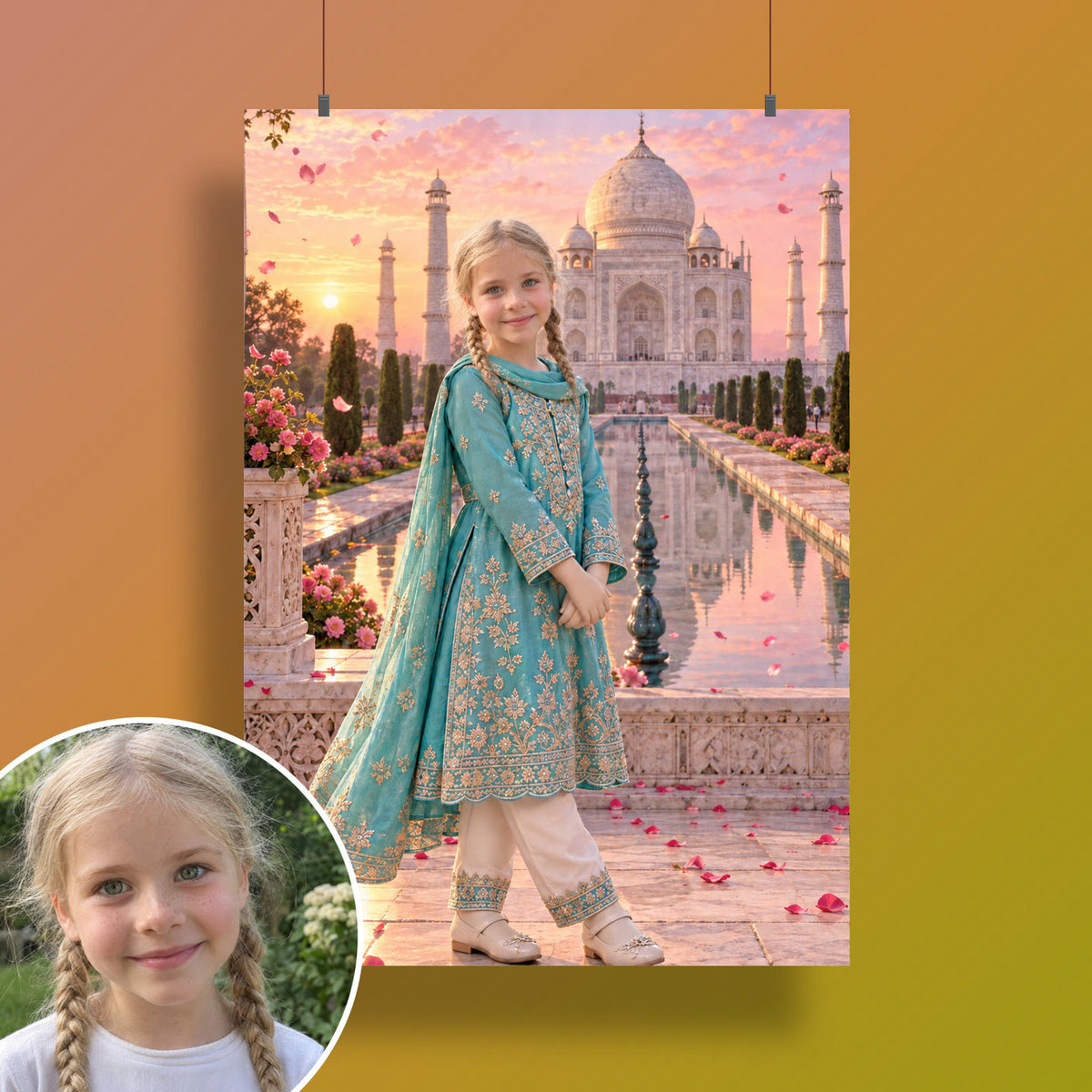 Am Taj Mahal – Poster an der Wand