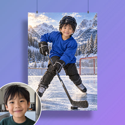 Der Eishockeyspieler – Poster an der Wand