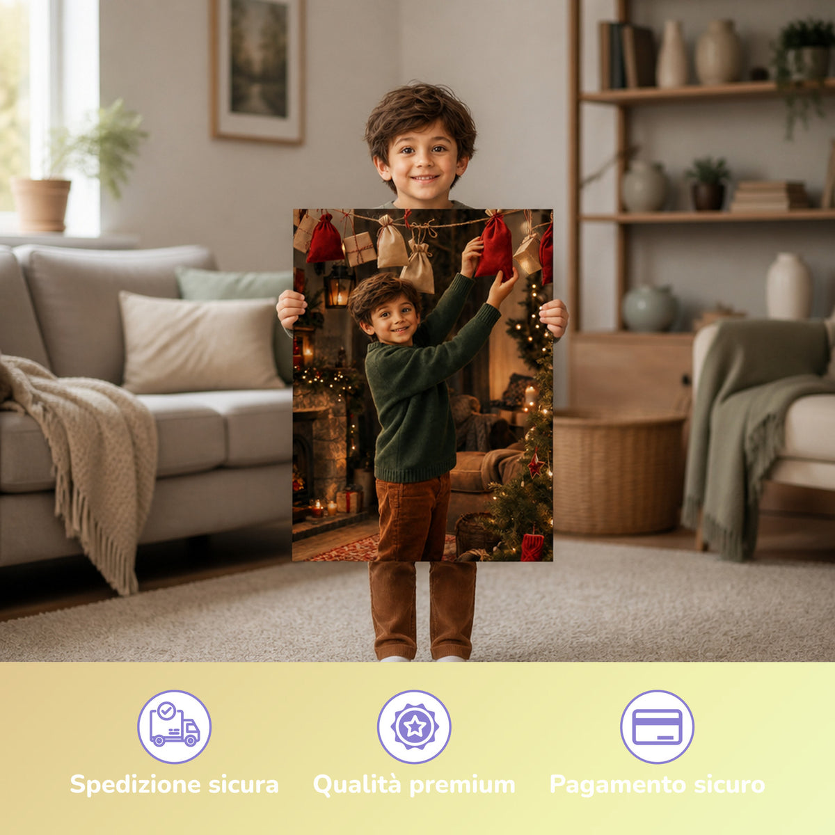 Il calendario dell'Avvento – bambino con il poster stampato