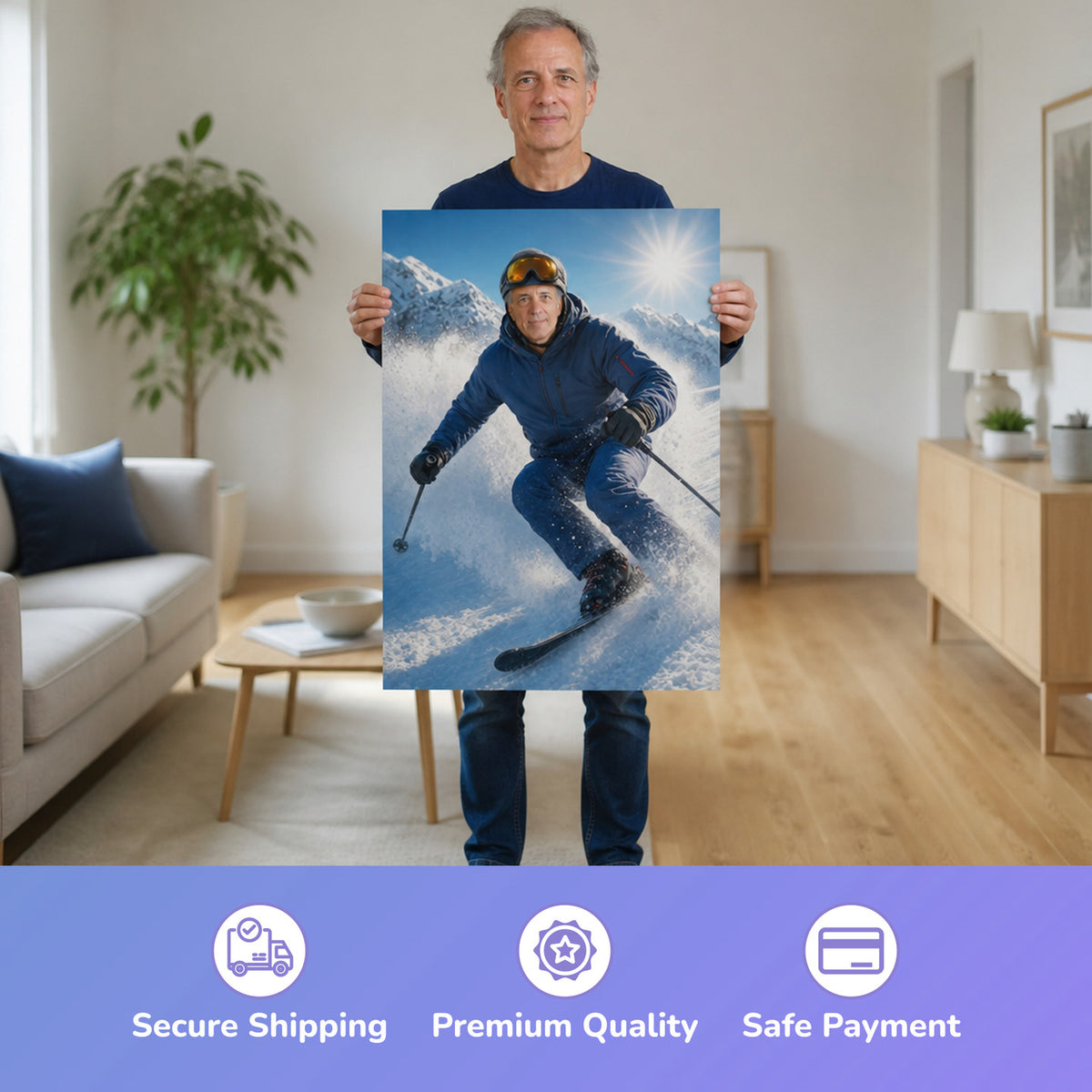  – man holding the printed poster