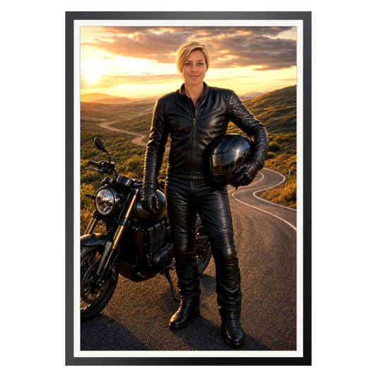 Auf freier Straße – Poster im Rahmen