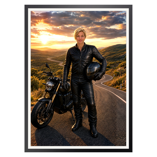 Auf freier Straße – Poster im Rahmen