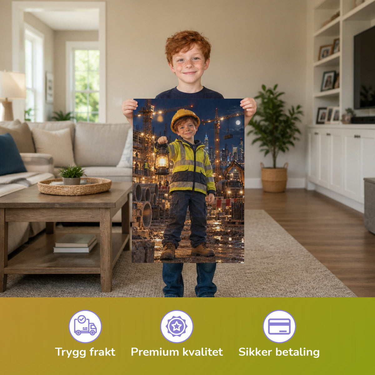 Baustelle bei Nacht — Barn holder den trykte plakaten