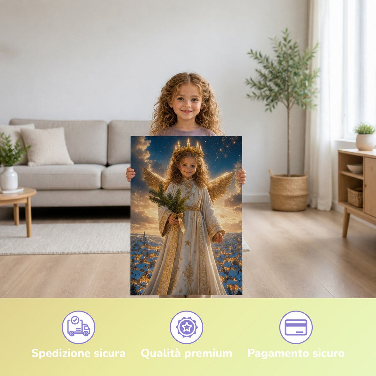 Gesù Bambino – bambina con il poster stampato