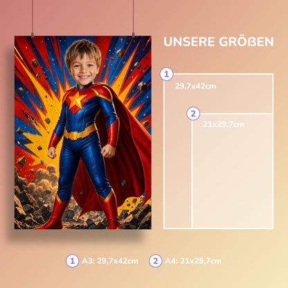 Comic-Superheld | Special-Edition "3D-Animation" – Größen A3 und A4