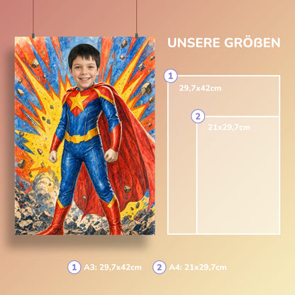 Comic-Superheld | Special-Edition "Aquarell" – Größen A3 und A4