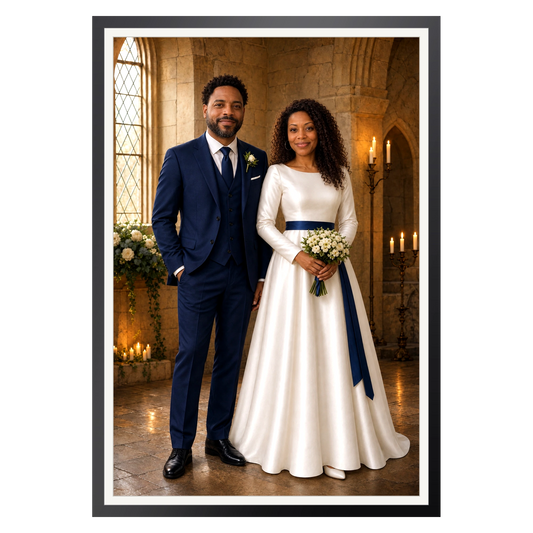 Das Hochzeitsfoto – Poster im Rahmen