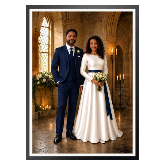 Das Hochzeitsfoto – Poster im Rahmen