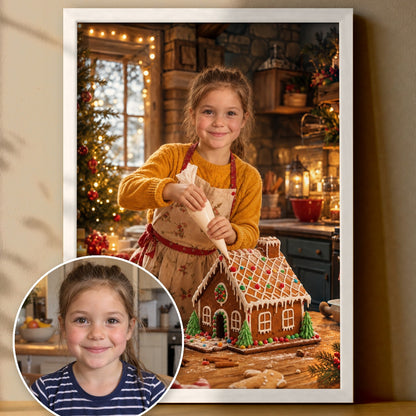 Das Lebkuchenhaus – Poster im Rahmen