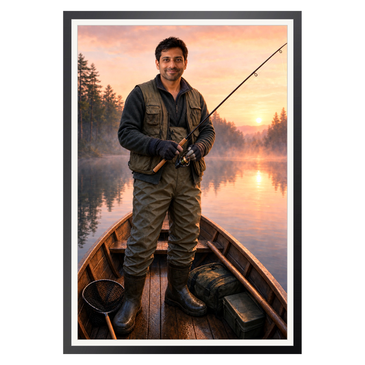 Der Angler – Poster im Rahmen