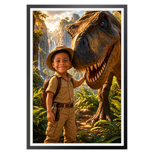 Der kleine Dino-Entdecker – Poster im Rahmen