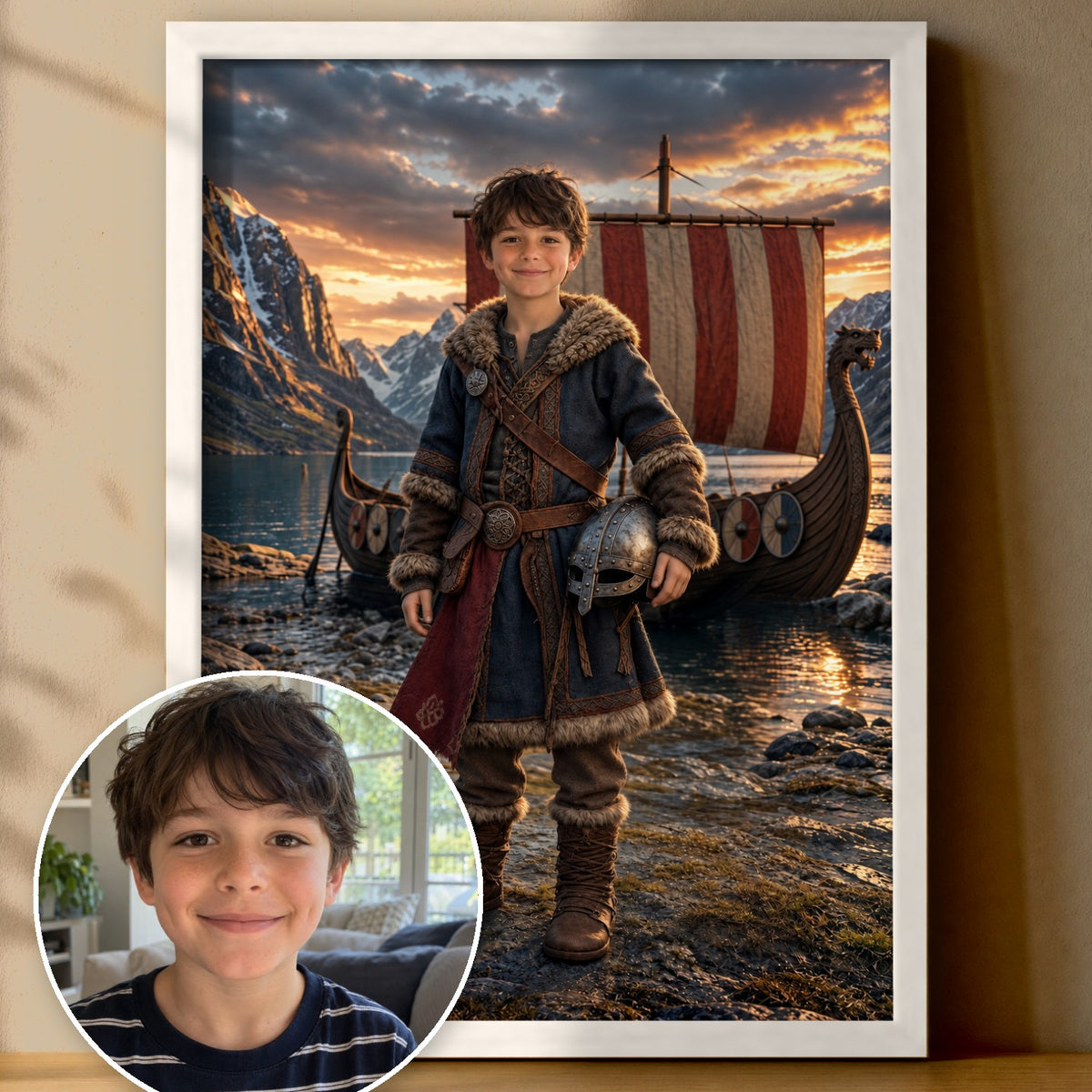 Der kleine Wikinger – Poster im Rahmen