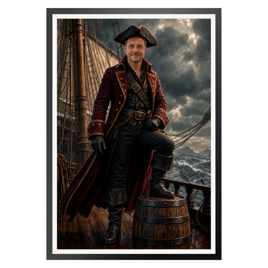 Der Piratenkapitän – Poster im Rahmen
