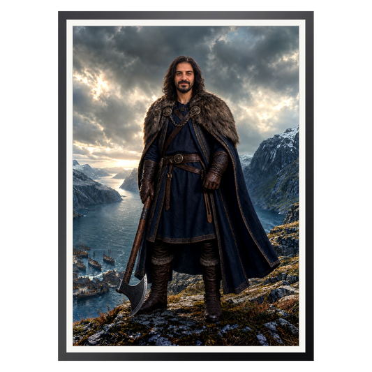 Der Wikingerhäuptling – Poster im Rahmen