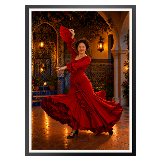 Die Flamenco-Tänzerin – Poster im Rahmen