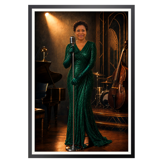 Die Jazzsängerin – Poster im Rahmen