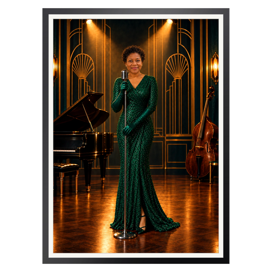 Die Jazzsängerin – Poster im Rahmen