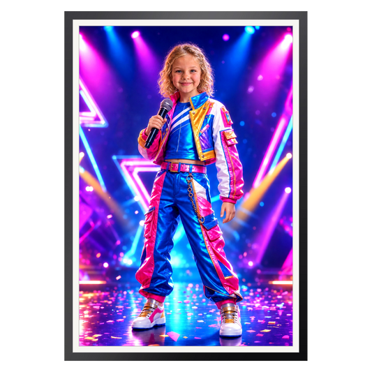 Die kleine K-Pop-Idolin – Poster im Rahmen