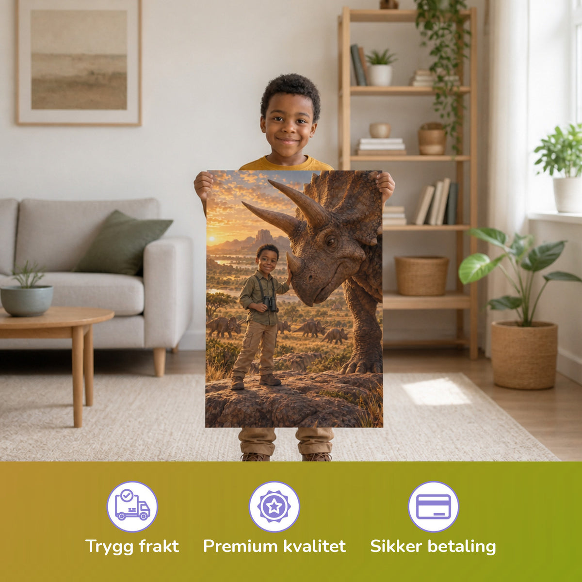 Die Triceratops-Herde — Barn holder den trykte plakaten