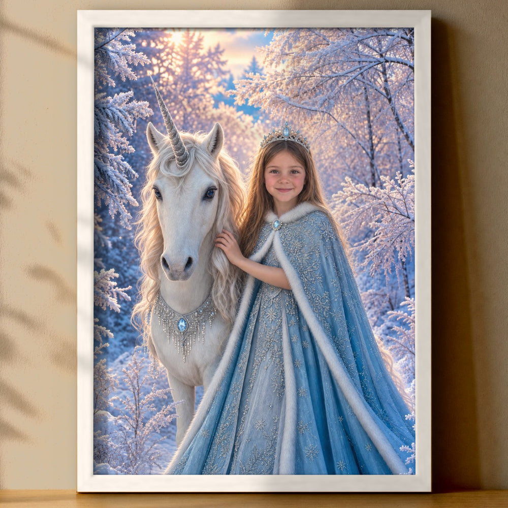 Einhorn im Frostwald – Poster an der Wand