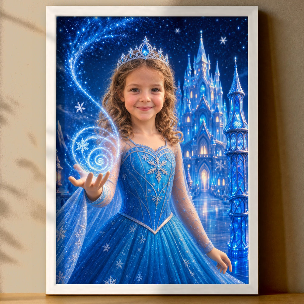 Eisprinzessin am Eisschloss | Special-Edition "3D-Animation" – Poster an der Wand
