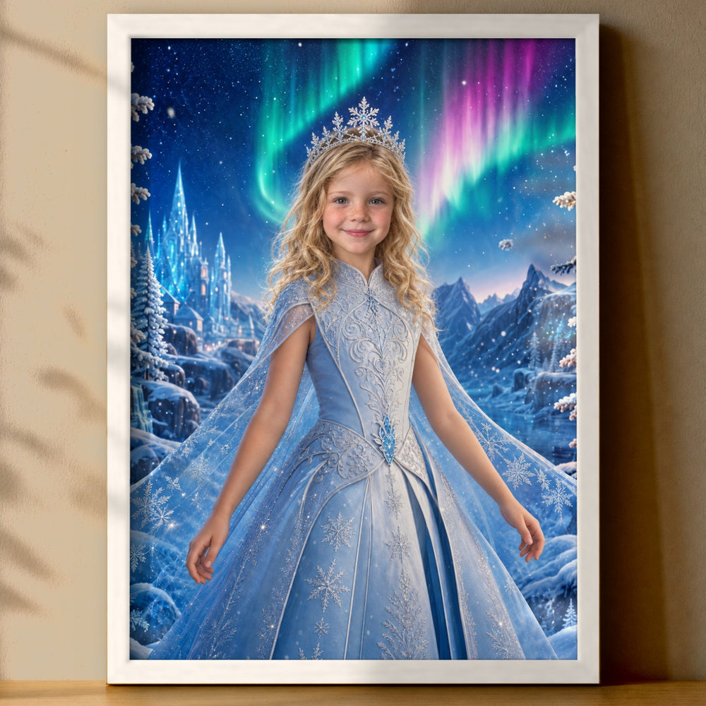 Eisprinzessin im Polarlicht – Poster an der Wand