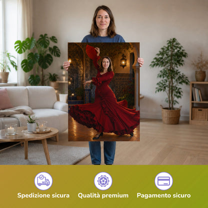  – Frau hält das gedruckte Poster