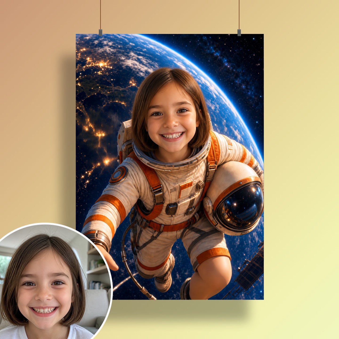 Schwebender Astronaut | Special-Edition "3D-Animation" – Poster an der Wand