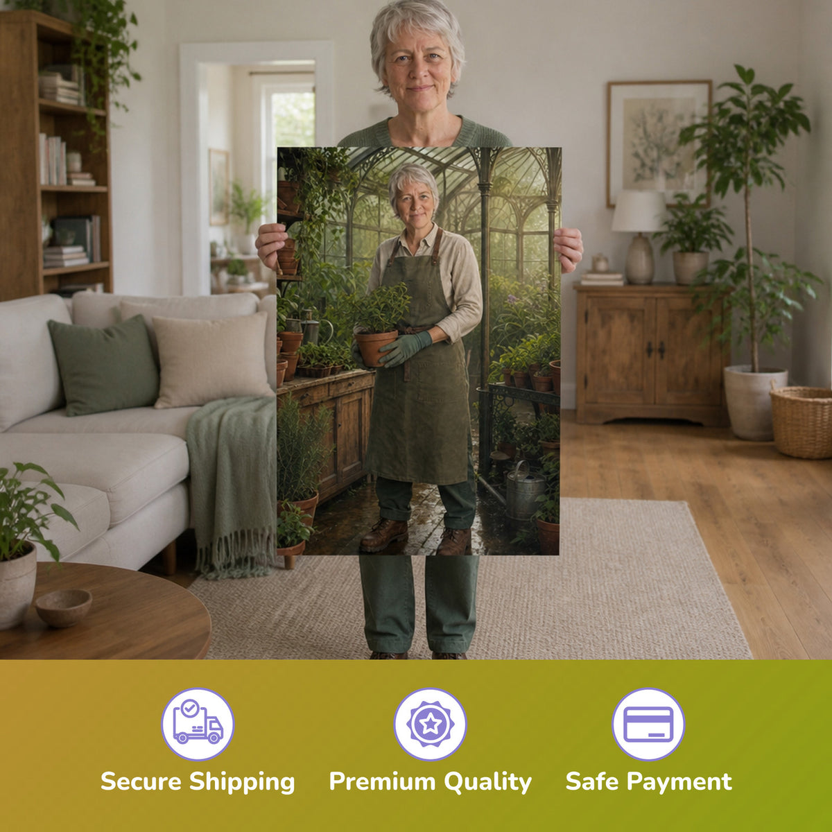  – woman holding the printed poster