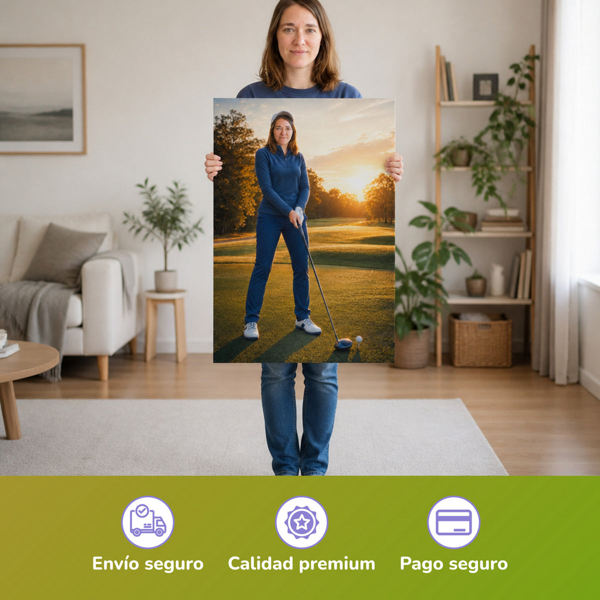  – mujer con el póster impreso
