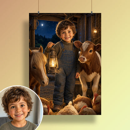 Gute Nacht, kleiner Hof – Poster an der Wand