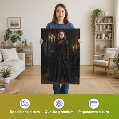 – Frau hält das gedruckte Poster