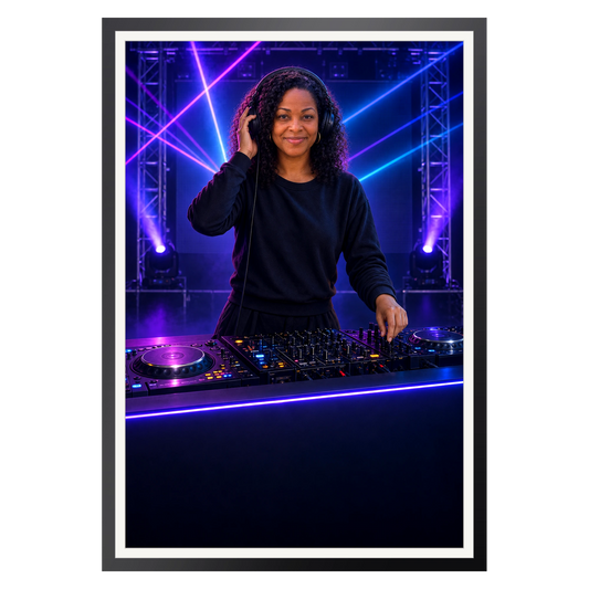 Hinter den Decks – Poster im Rahmen