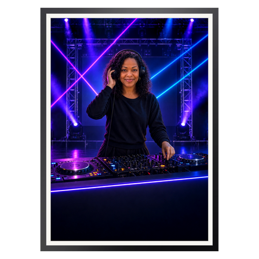 Hinter den Decks – Poster im Rahmen