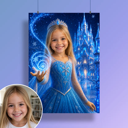 Eisprinzessin am Eisschloss | Special-Edition "3D-Animation" – Poster an der Wand