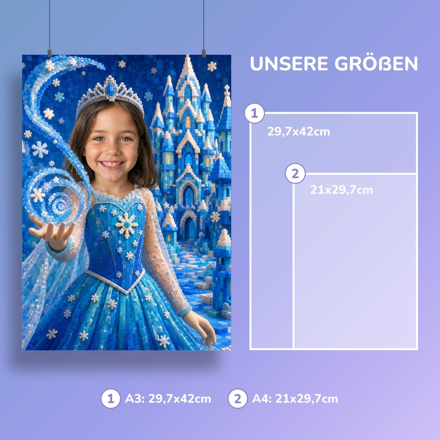 Eisprinzessin am Eisschloss | Special-Edition "Baustein" – Größen A3 und A4