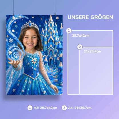 Eisprinzessin am Eisschloss | Special-Edition "Baustein" – Größen A3 und A4