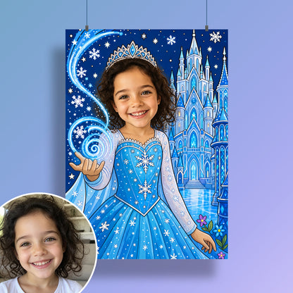 Eisprinzessin am Eisschloss | Special-Edition "Cartoon" – Poster an der Wand