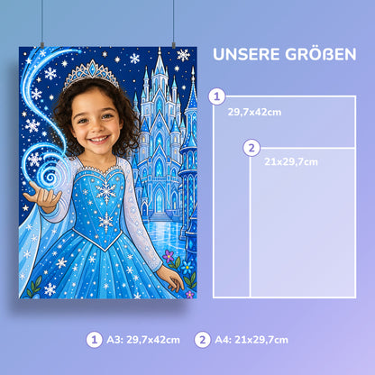 Eisprinzessin am Eisschloss | Special-Edition "Cartoon" – Größen A3 und A4