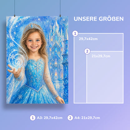 Eisprinzessin am Eisschloss | Special-Edition "Aquarell" – Größen A3 und A4