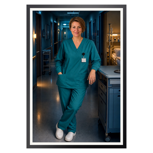 Im Nachtdienst – Poster im Rahmen