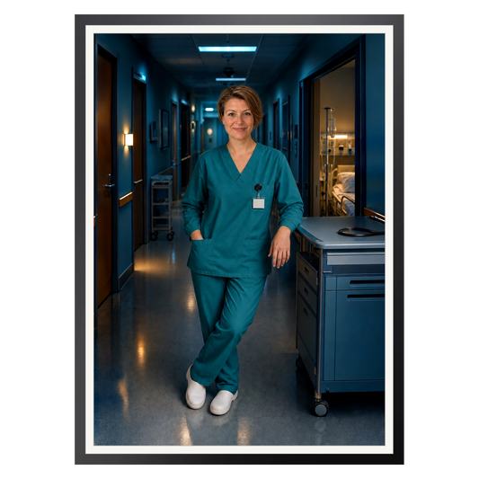 Im Nachtdienst – Poster im Rahmen