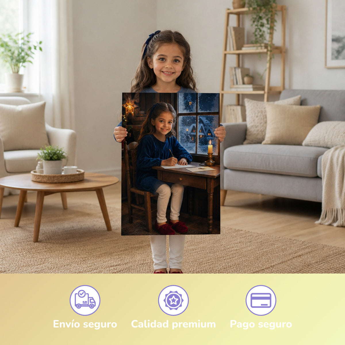 Carta al Niño Jesús – niña con el póster impreso