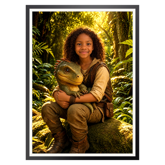Mein kleiner Dino-Freund – Poster im Rahmen