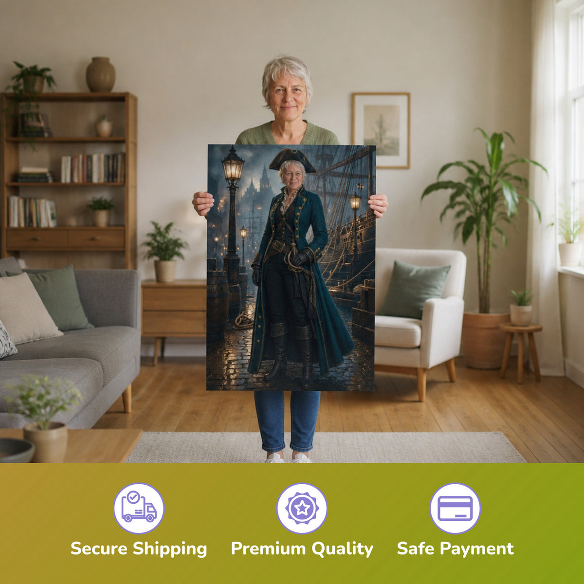  – woman holding the printed poster
