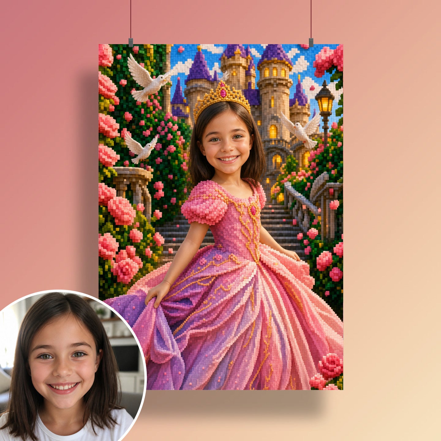 Prinzessin im Märchengarten | Special-Edition "Baustein" – Poster an der Wand