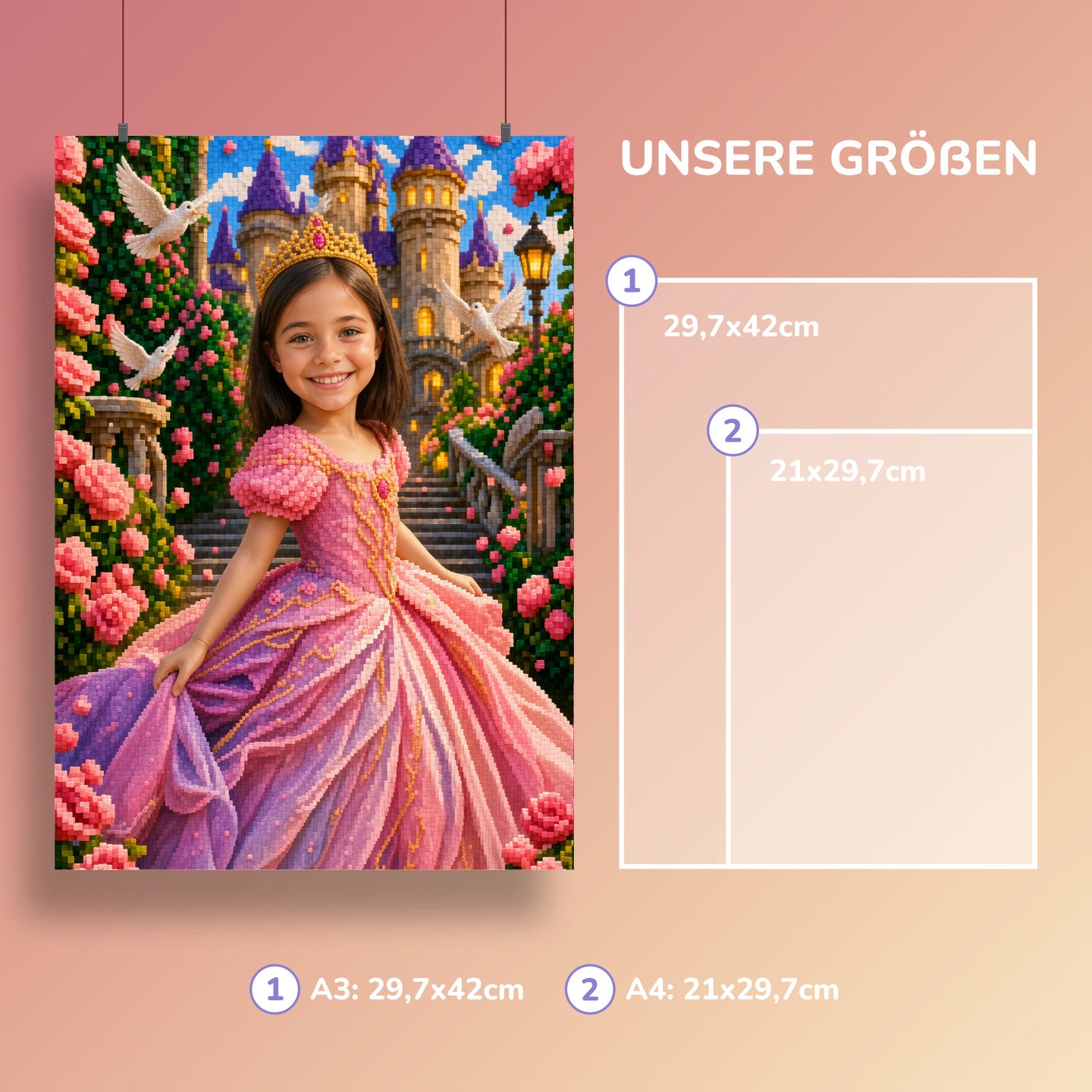 Prinzessin im Märchengarten | Special-Edition "Baustein" – Größen A3 und A4