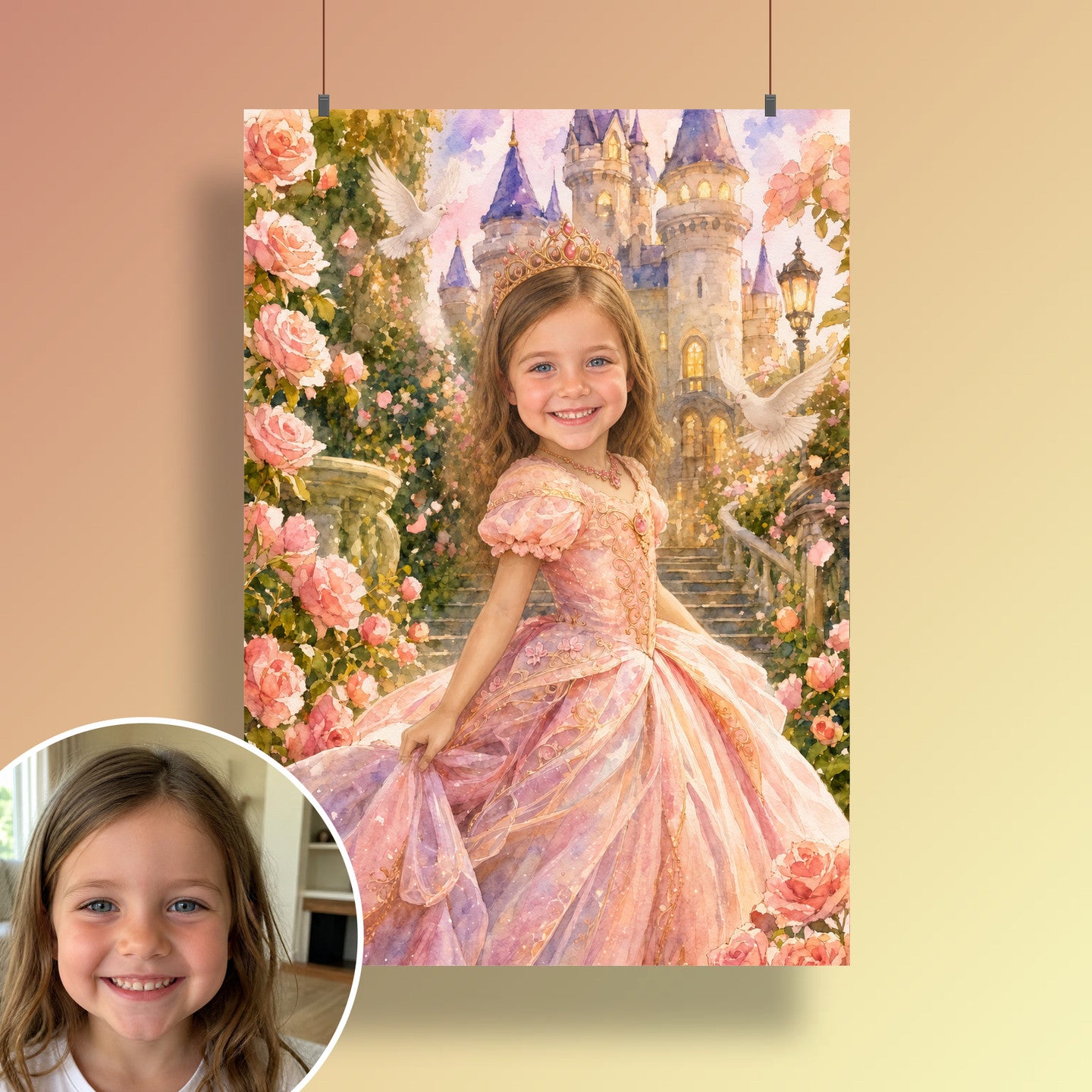 Prinzessin im Märchengarten | Special-Edition "Aquarell" – Poster an der Wand
