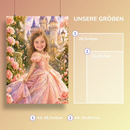 Prinzessin im Märchengarten | Special-Edition "Aquarell" – Größen A3 und A4
